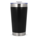 Copo térmico take away de cerâmica com detalhes prateados 500ml cor preto terceira vista