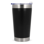 Copo térmico take away de cerâmica com detalhes prateados 500ml cor preto quarta vista