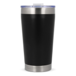 Copo térmico take away de cerâmica com detalhes prateados 500ml cor preto quinta vista