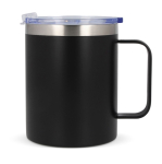 Caneca take away de cerâmica com asa para fácil transporte 350ml cor preto segunda vista