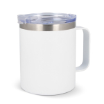 Caneca take away de cerâmica com asa para fácil transporte 350ml cor branco