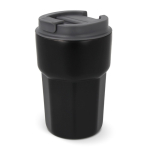 Copo take away de aço inoxidável com tampa de silicone 350ml cor preto