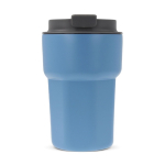 Copo take away de aço inoxidável com tampa de silicone 350ml cor azul terceira vista