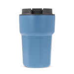 Copo take away de aço inoxidável com tampa de silicone 350ml cor azul quinta vista