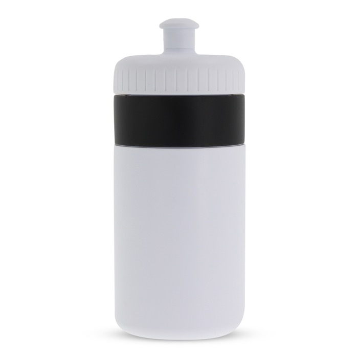 Garrafa desportiva livre de BPA com detalhe a cor 500ml cor branco/preto