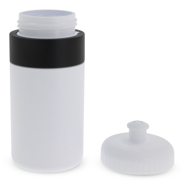 Garrafa desportiva livre de BPA com detalhe a cor 500ml cor branco/preto terceira vista