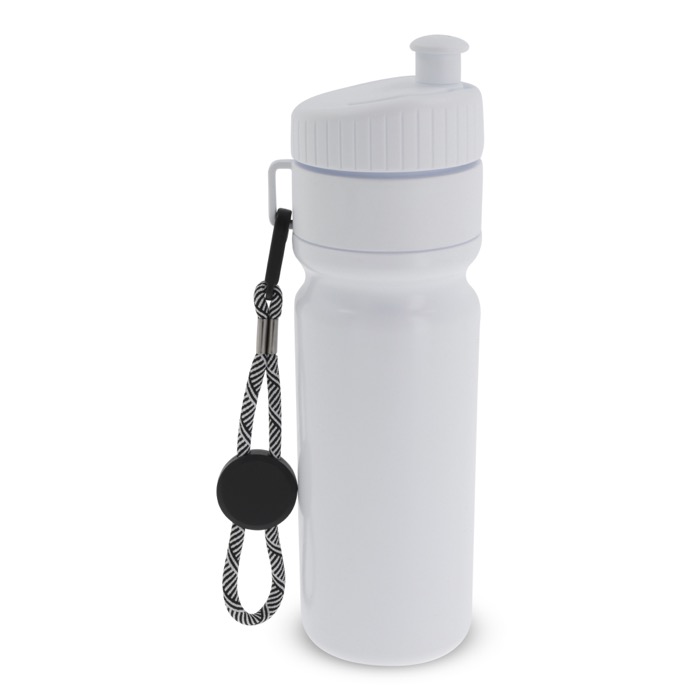 Garrafa desportiva livre de BPA com detalhe a cor e correia 500ml cor branco segunda vista