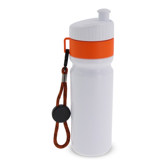 Garrafa desportiva livre de BPA com detalhe a cor e correia 500ml cor cor-de-laranja segunda vista