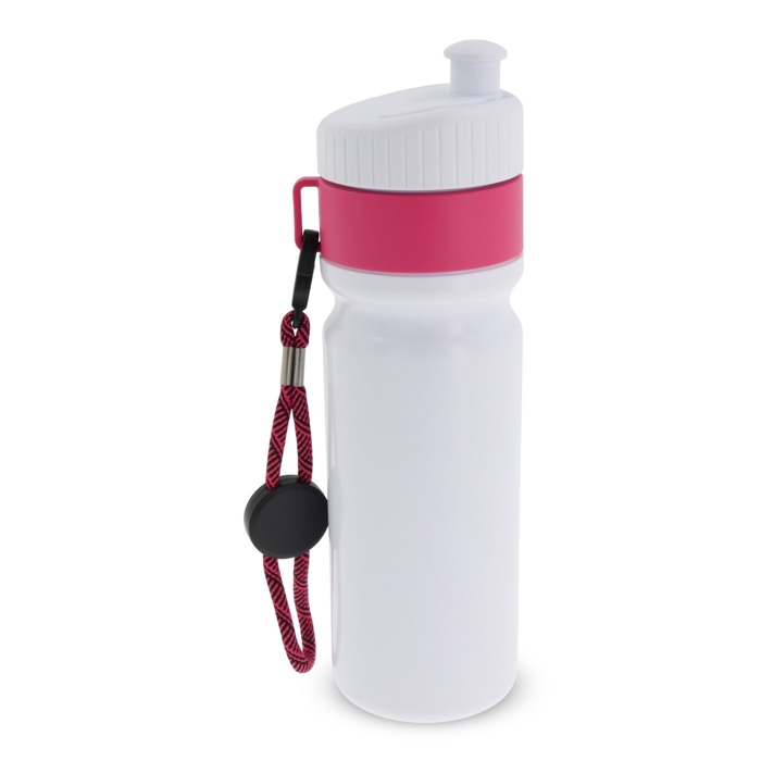 Garrafa desportiva livre de BPA com detalhe a cor e correia 500ml cor cor-de-rosa segunda vista