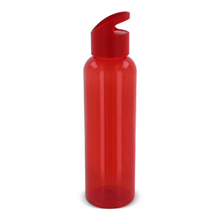 Garrafa de RPET de cores transparentes com asa geométrica 600ml cor vermelho