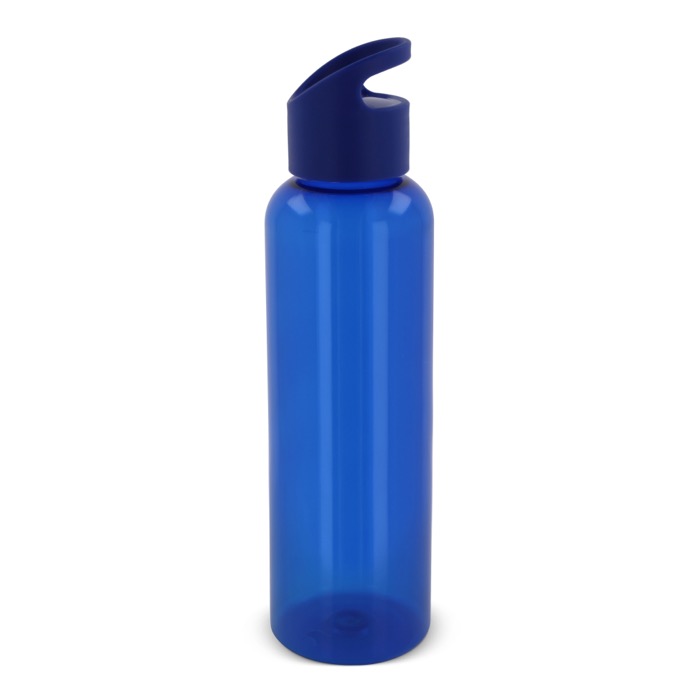 Garrafa de RPET de cores transparentes com asa geométrica 600ml cor azul-escuro