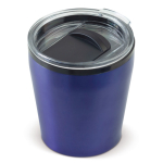 Copo aço inoxidável de parede dupla apto para máquinas de café 180ml cor azul-escuro