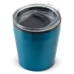 Copo aço inoxidável de parede dupla apto para máquinas de café 180ml cor azul-claro