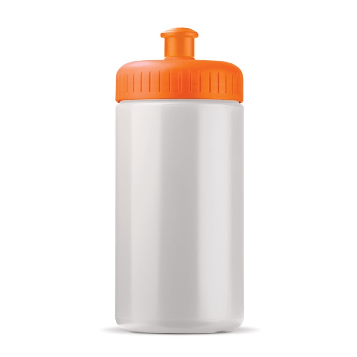 Bidão personalizado de plástico livre de BPA e 100% antigota 500ml cor cor-de-laranja