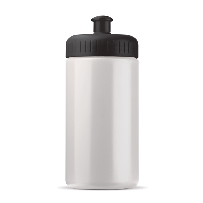 Bidão personalizado de plástico livre de BPA e 100% antigota 500ml cor branco/preto