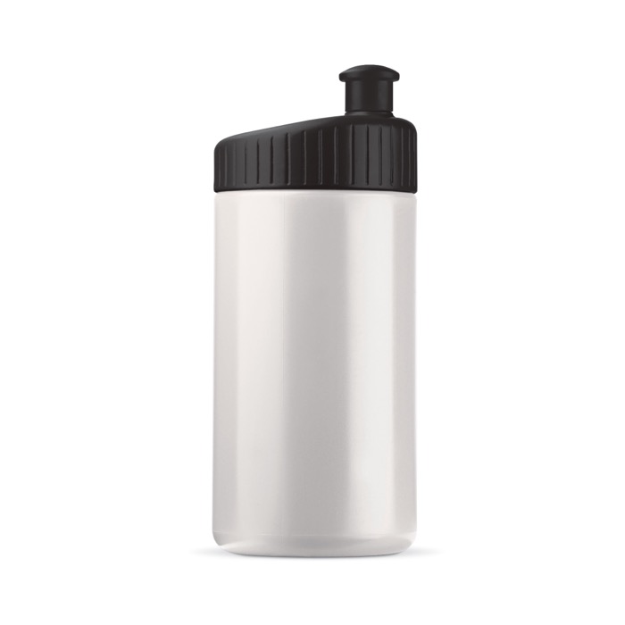 Bidão desportivo de plástico livre de BPA e 100% antigota 500ml cor branco/preto