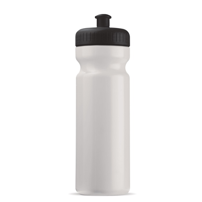 Bidão desportivo de plástico livre de BPA e 100% antigota 750ml cor branco/preto