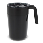 Caneca de parede dupla em aço inoxidável com capacidade de 400ml cor preto