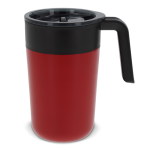 Caneca de parede dupla em aço inoxidável com capacidade de 400ml cor vermelho-escuro