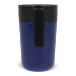 Caneca de parede dupla em aço inoxidável com capacidade de 400ml cor azul-escuro quarta vista