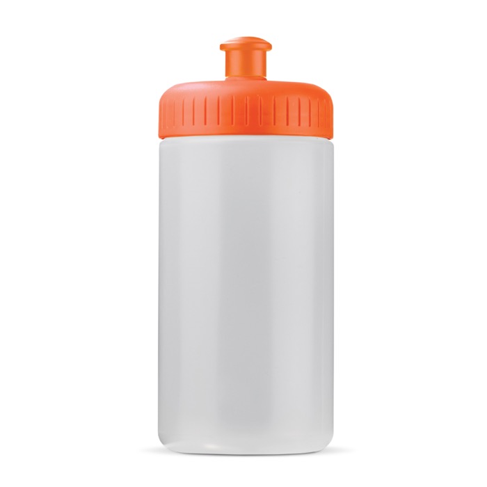 Bidão desportivo de bioplástico e livre de BPA feito na UE 500ml cor cor-de-laranja transparente