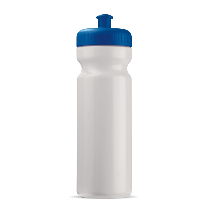 Bidão desportivo de plástico orgânico feito na UE 750ml cor branco/azul