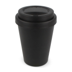 Copo take away de plástico reciclado em cores vivas 250ml cor preto