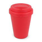 Copo take away de plástico reciclado em cores vivas 250ml cor vermelho