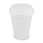 Copo take away de plástico reciclado em cores vivas 250ml cor branco