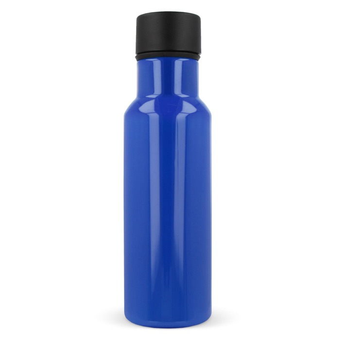 Garrafa de RPET colorida com asa de transporte de borracha 600ml cor azul quarta vista