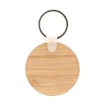 Porta-chaves circular de bambu para personalizar Ø45mm cor natural segunda vista