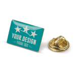 Pin promocional retangular de metal dourado 19x13mm cor dourado