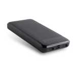 Powerbank de ABS reciclado com várias portas 10.000 mAh cor preto