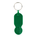 Porta-chaves de plástico com moeda de 1 euro e capa personalizável cor verde