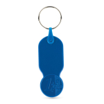 Porta-chaves de plástico com moeda de 1 euro e capa personalizável cor azul real