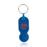 Porta-chaves de plástico com moeda de 1 euro e capa personalizável cor azul real