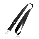 Lanyard de poliéster de 2 cm com tip top e mosquetão metálico cor preto