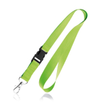 Lanyard de poliéster de 2 cm com tip top e mosquetão metálico cor verde-claro