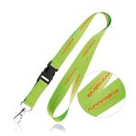 Lanyard de poliéster de 2 cm com tip top e mosquetão metálico cor verde-claro