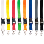 Lanyard de poliéster de 2 cm com tip top e mosquetão metálico