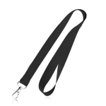 Lanyard personalizado barato de 2 cm com fecho mosquetão BasicStyle cor preto