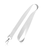 Lanyard personalizado barato de 2 cm com fecho mosquetão BasicStyle cor branco