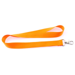 Lanyard personalizado barato de 2 cm com fecho mosquetão BasicStyle cor cor-de-laranja