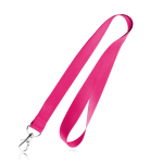 Lanyard personalizado barato de 2 cm com fecho mosquetão BasicStyle cor cor-de-rosa