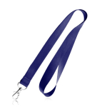 Lanyard personalizado barato de 2 cm com fecho mosquetão BasicStyle cor azul-marinho