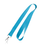 Lanyard personalizado barato de 2 cm com fecho mosquetão BasicStyle cor azul-claro