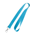 Lanyard personalizado barato de 2 cm com fecho mosquetão BasicStyle cor azul-claro