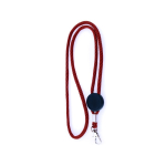 Lanyard com logo tubular de poliéster ajustável e mosquetão de 3 cm cor vermelho