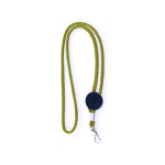 Lanyard com logo tubular de poliéster ajustável e mosquetão de 3 cm cor amarelo