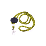 Lanyard com logo tubular de poliéster ajustável e mosquetão de 3 cm cor amarelo